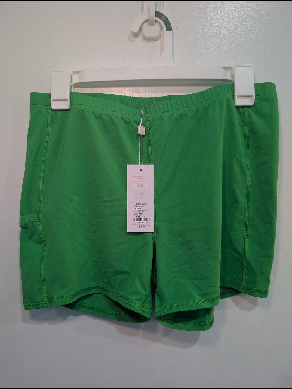 New Lilly Pulitzer Meryl Luxletic Women's Shorts Putting Green Hannah Golf Sz 10